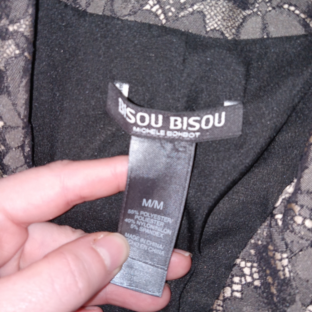 Bisou Bisou Black Lace/Nude Jacket Size M NWOT Tailored Elegant Classic Chic - Picture 9 of 15